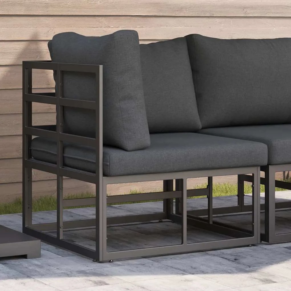 vidaXL Seturi de mobilier de exterior cu pernă cu pernă Negru și antracit