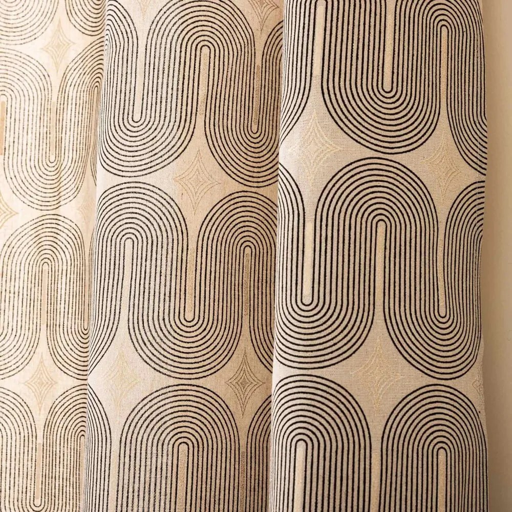 Draperie neagră-bej 140x240 cm Ondine – douceur d'intérieur