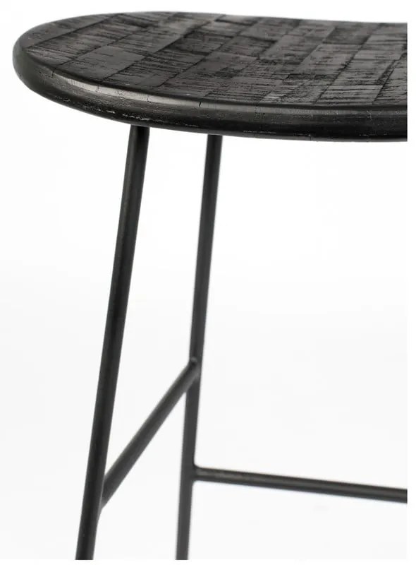 Scaun de bar negru 2 buc. (înălțime șezut 62 cm) Tangle – White Label