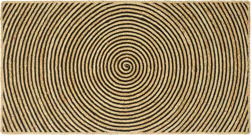 vidaXL Covor Natural și Negru 100 x 200 cm Iută