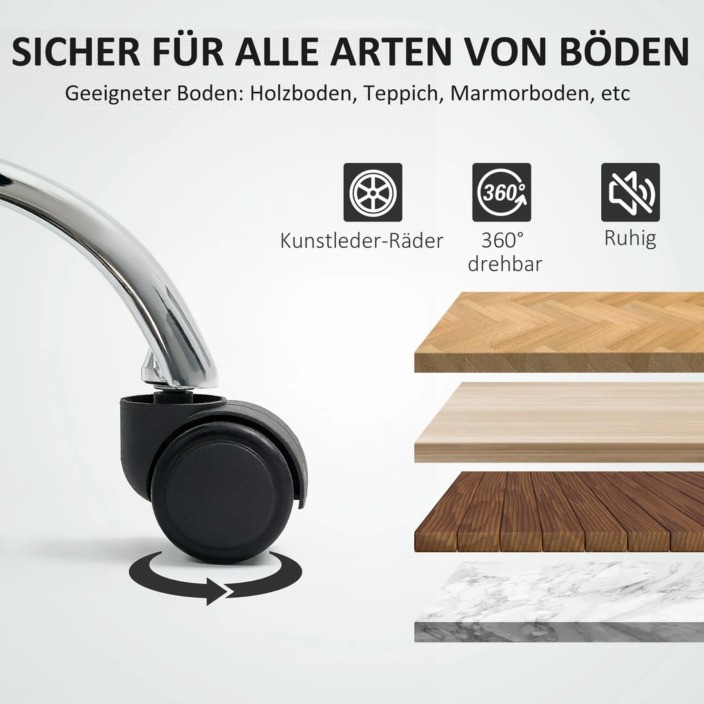 Scaun de birou HOMCOM, Scaun rotativ, Scaun de birou reglabil, cu role, Negru | Aosom Romania