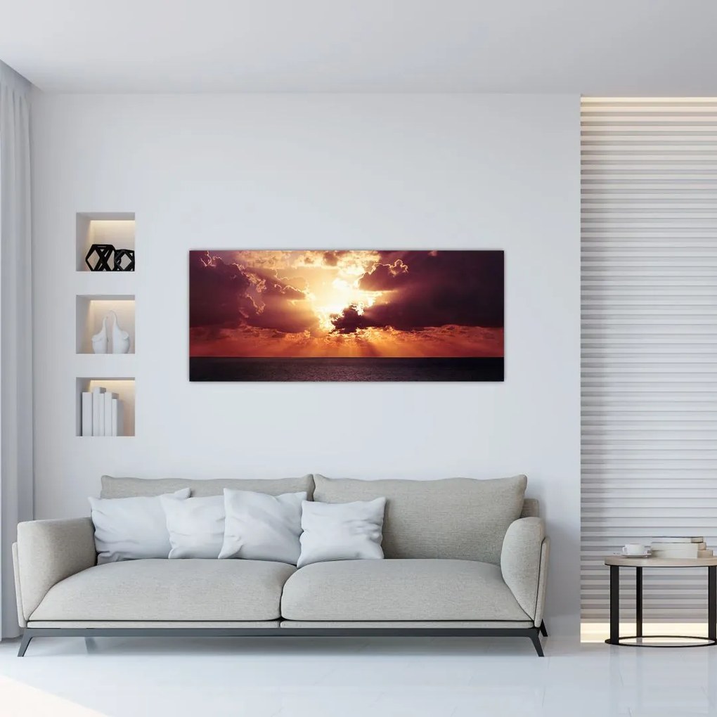 Tablou cu soarele după nori (120x50 cm)