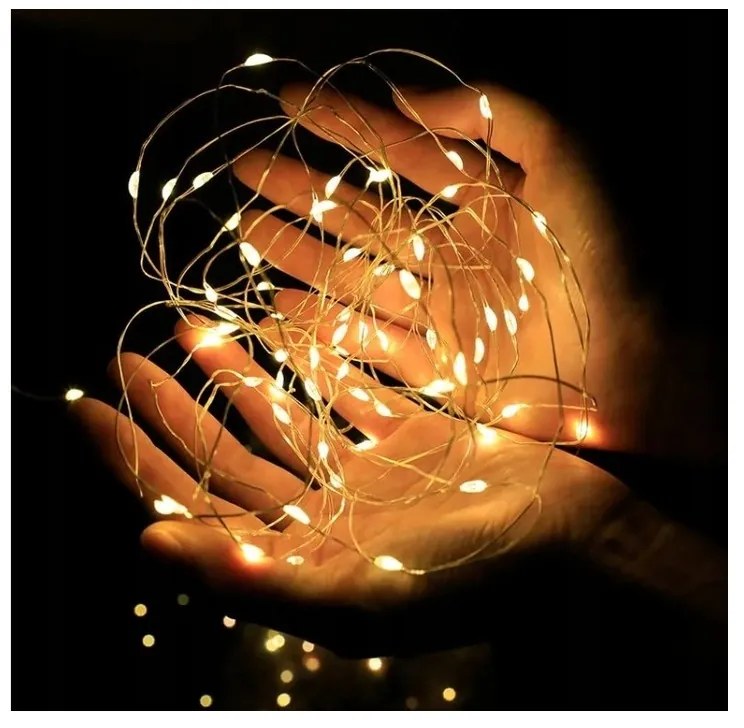 Lanț luminos de Crăciun 50 LED-uri, alb cald