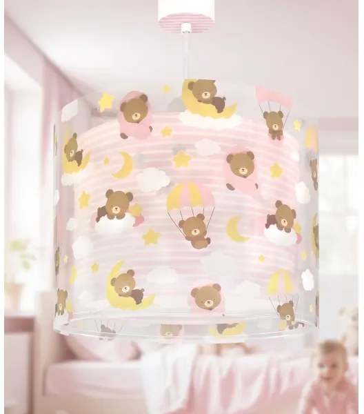 Dalber 41572S - Lustră pentru copii BABY TEDDY 1xE27/15W/230V roz