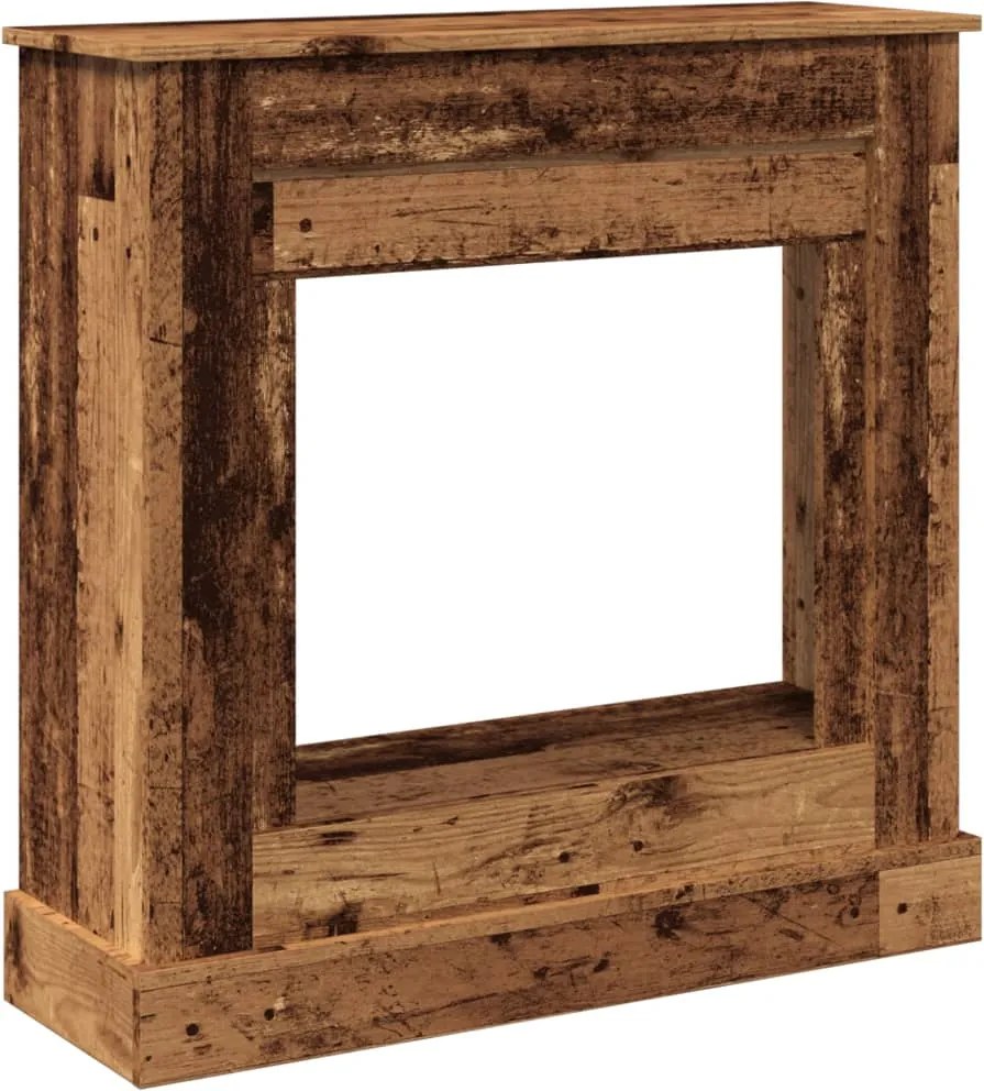 vidaXL Mască de șemineu, lemn vechi, 90x30x90 cm, lemn prelucrat