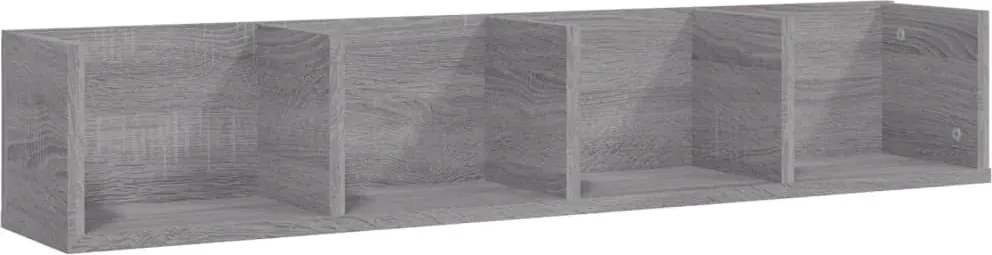 vidaXL Raft de perete CD-uri, gri sonoma, 100x18x18 cm, lemn prelucrat