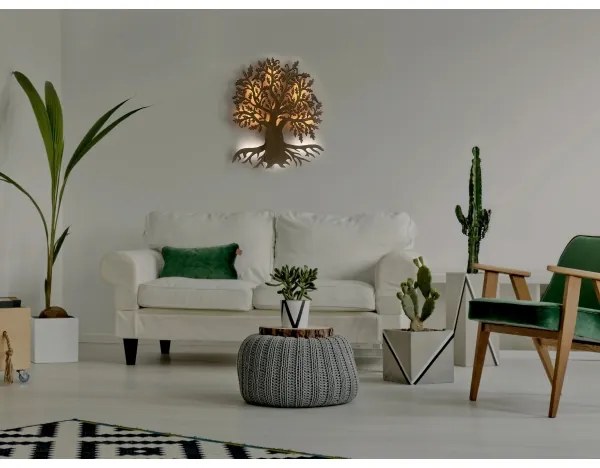 Li-Go 23673/DUB2 - Decorațiune LED de perete, LED/10W/5V, 20000 mAh, 45x55 cm, stejar + telecomandă