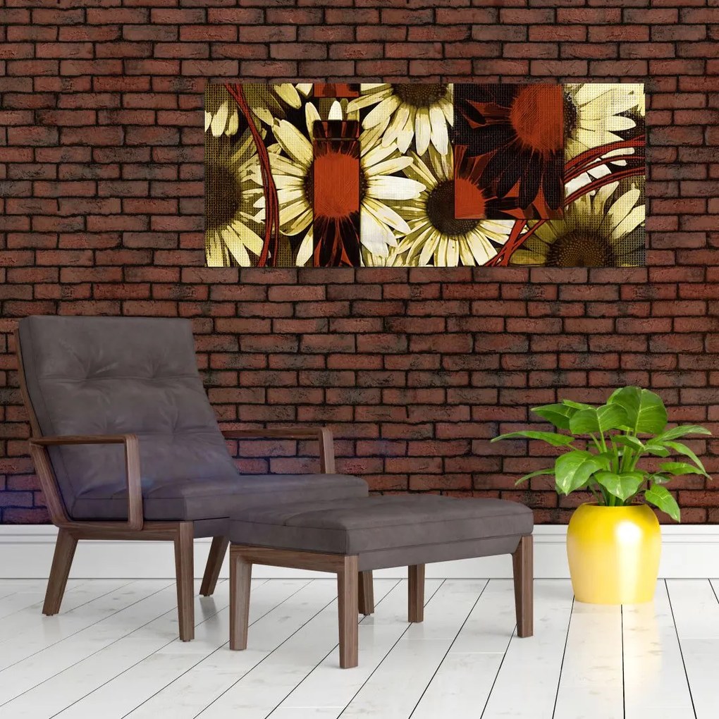 Tablou cu flori (120x50 cm)