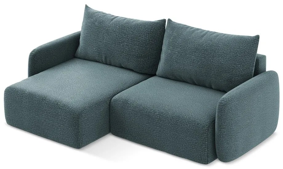 Colțar turcoaz extensibil/cu spațiu de depozitare (cu colț pe partea stângă) Kalena – Makamii