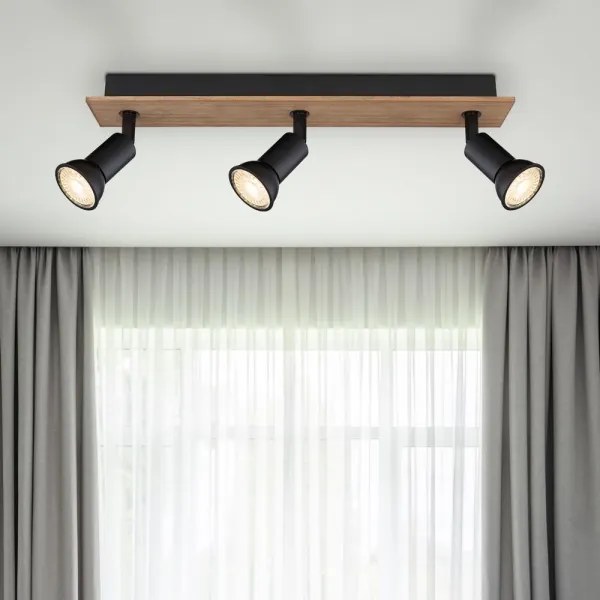 Spot DREW 3xGU10/35W/230V lemn/metal Globo 57998-3W