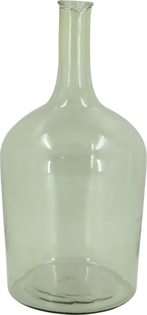 Damigeana decorativa, verde, din sticla, D24cm