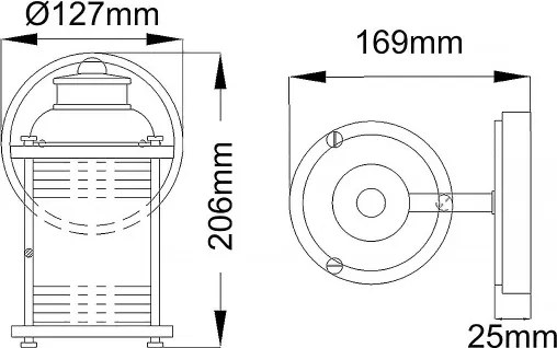 Quintiesse ASHLAND BAY QN-ASHLANDBAY1-PC-BATH - Aplica exterioară 1xE27/60W/230V IP44