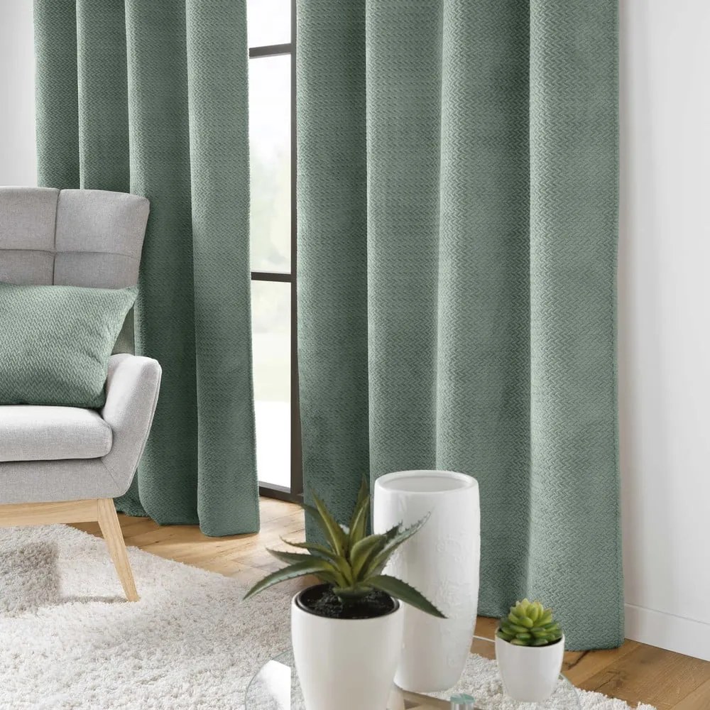 Draperie verde din microflanel 140x240 cm Flanela – douceur d'intérieur