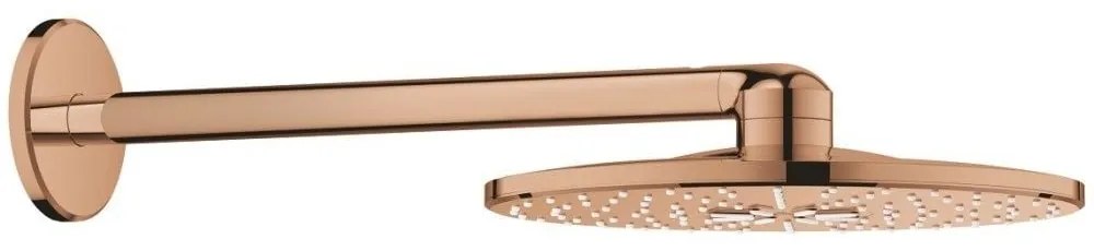 Palarie dus fix Grohe Rainshower 310 SmartActive, O31 cm cu brat, montaj pe perete, cupru (warm sunset)