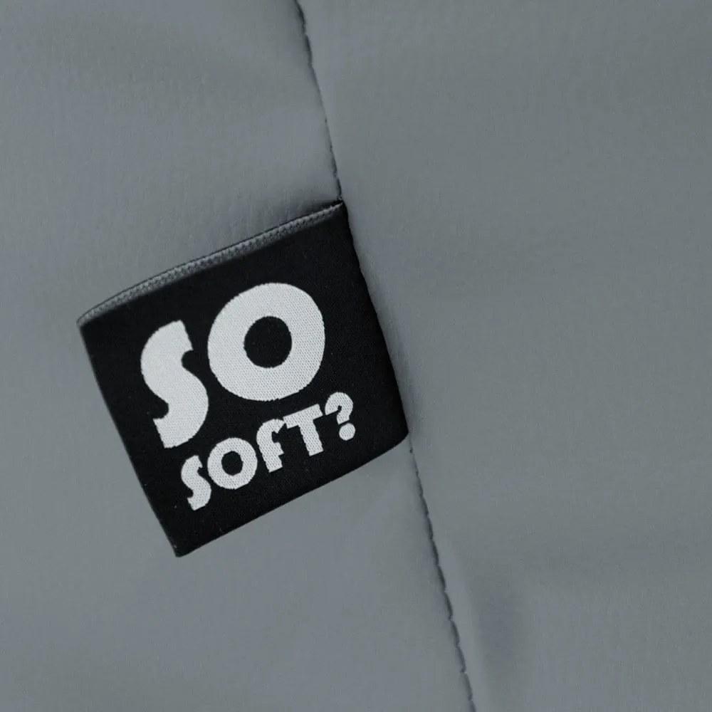 Fotoliu puf pentru copii gri cu tapițerie din imitație de piele Lull M – So Soft?