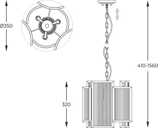 Brilagi - Candelabru suspendat pe lanț RAMOS 3xE14/60W/230V auriu