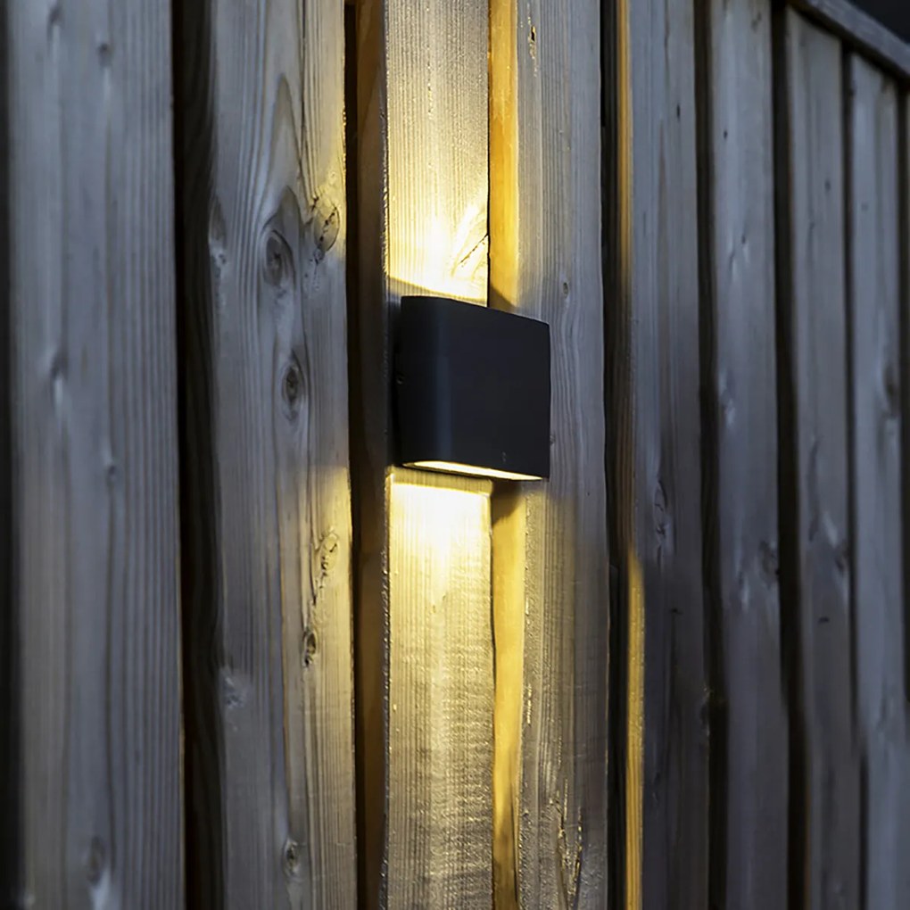 Set de 2 aplice exterioare gri închis 17,5 cm inclusiv LED - Batt