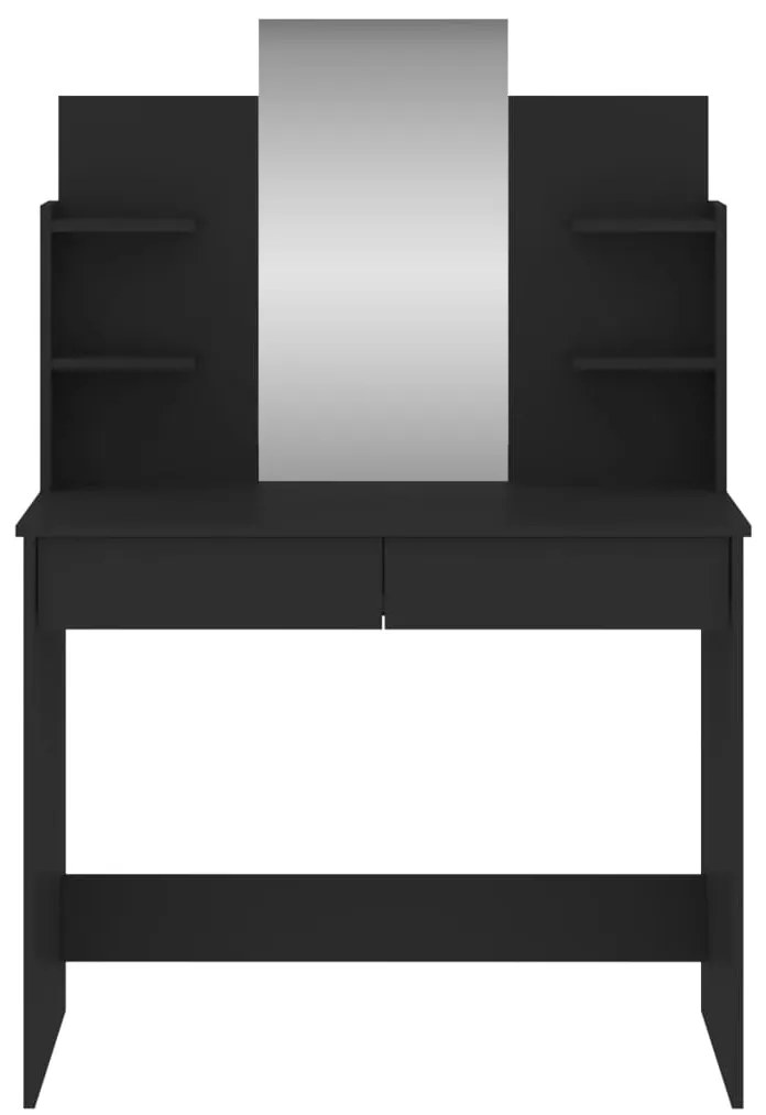 Masa de toaleta cu oglinda, negru, 96x39x142 cm