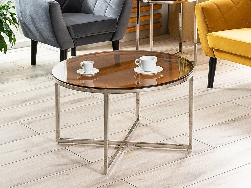 Masă de cafea Celena (Chihlimbar + Cromat). 1050075
