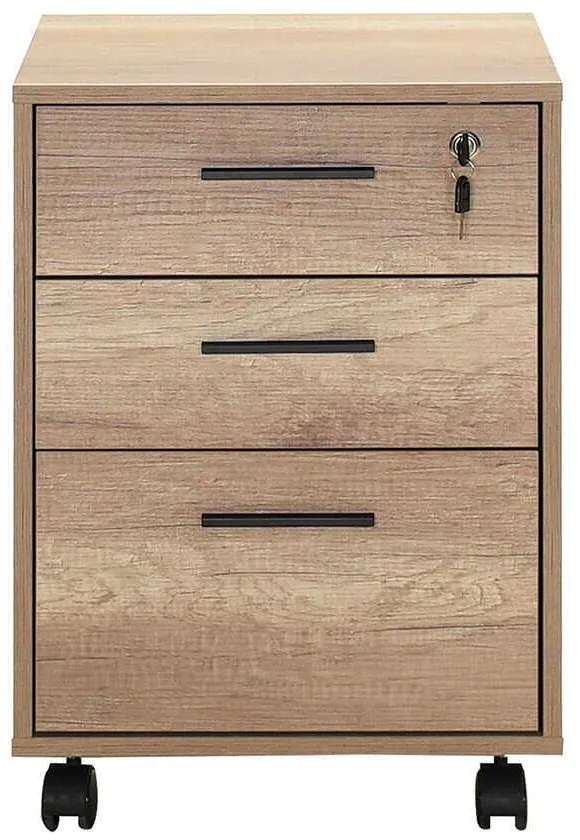 Corp Mobil Adore New York Rollbox Office, 3 Sertare, sertar cu cheie, 45 x 63 x 51 cm
