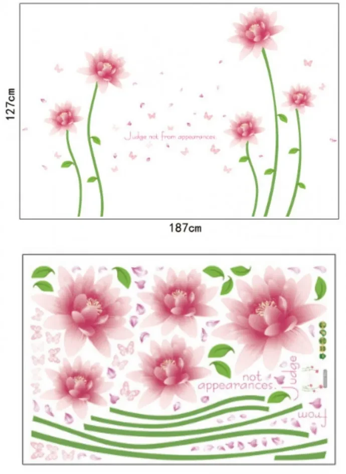 Sticker perete Romantic pink blooming flower 60x90cm