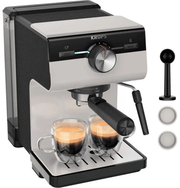Espressor pentru două cești Krups AUTHENTIC 1450W/230V gri