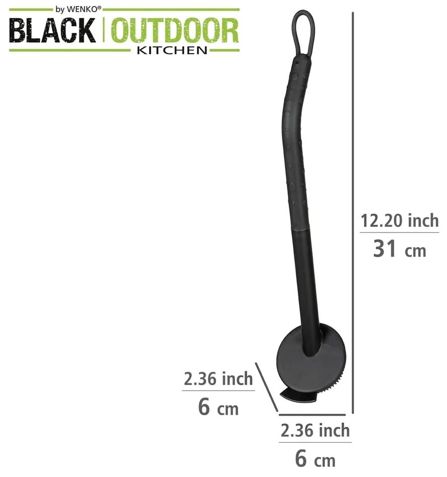 Perie pentru curățarea vaselor Wenko Black Outdoor Kitchen Cuvo, negru