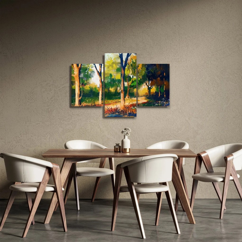 Tablou - Pădure de vară însorită, pictură (90x60 cm)