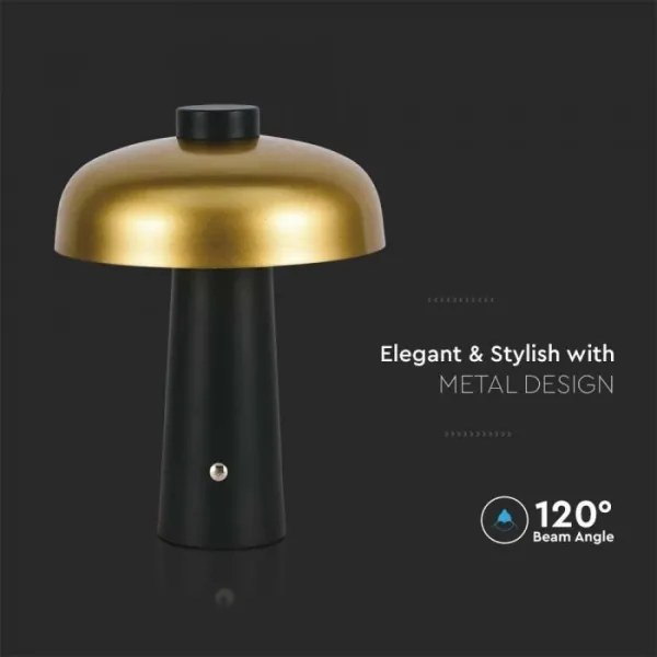 Lampă LED birou, reglabilă, reîncărcabilă, 3W, 5V, 3000-6000K, 1800 mAh, negru/a