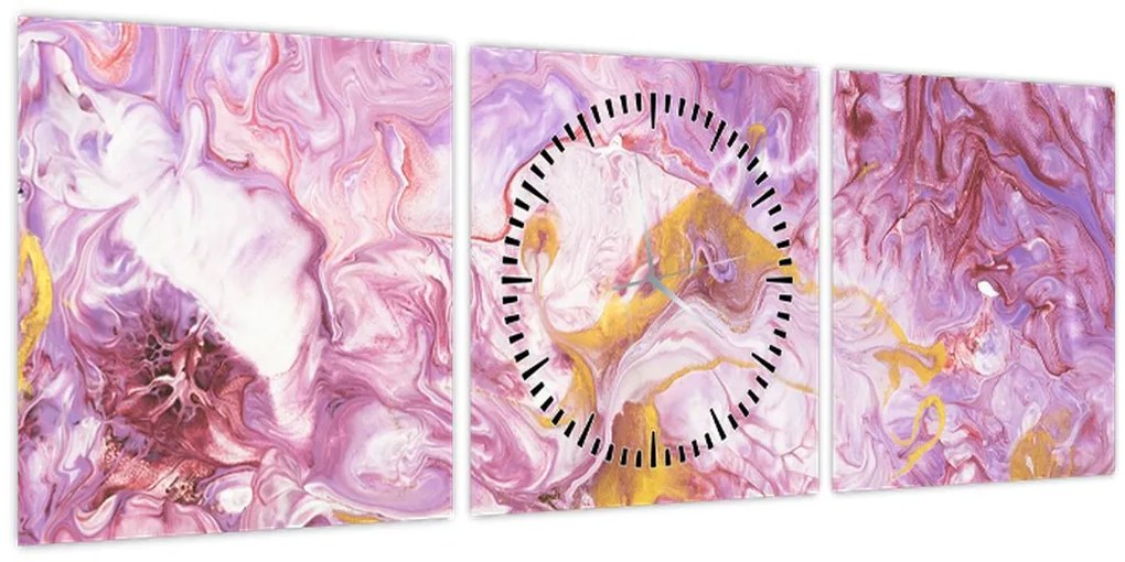 Tablou - Abstract roz (cu ceas) (90x30 cm)