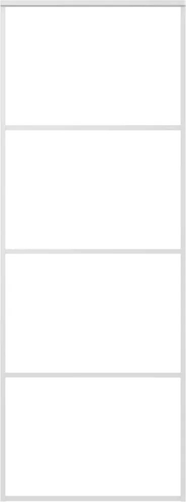 vidaXL Ușă glisantă, alb, 76x205 cm, sticlă mată ESG și aluminiu