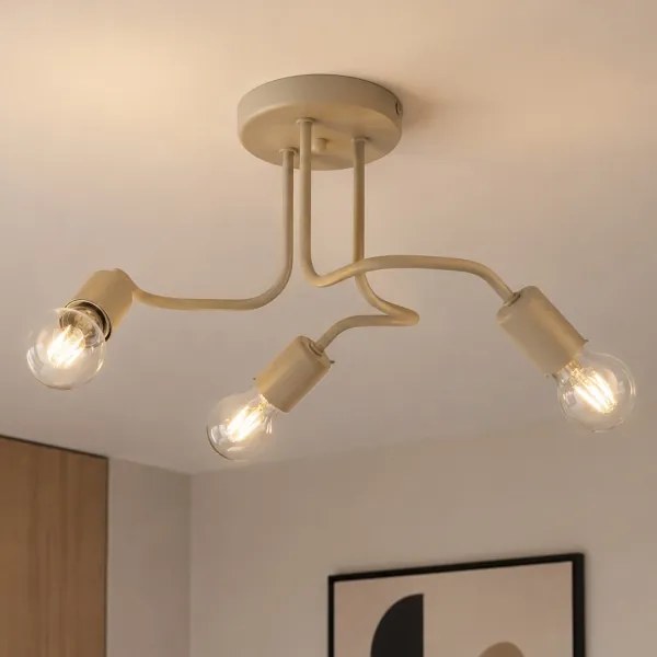 Plafonieră CHARLIE 3xE27/15W/230V bej