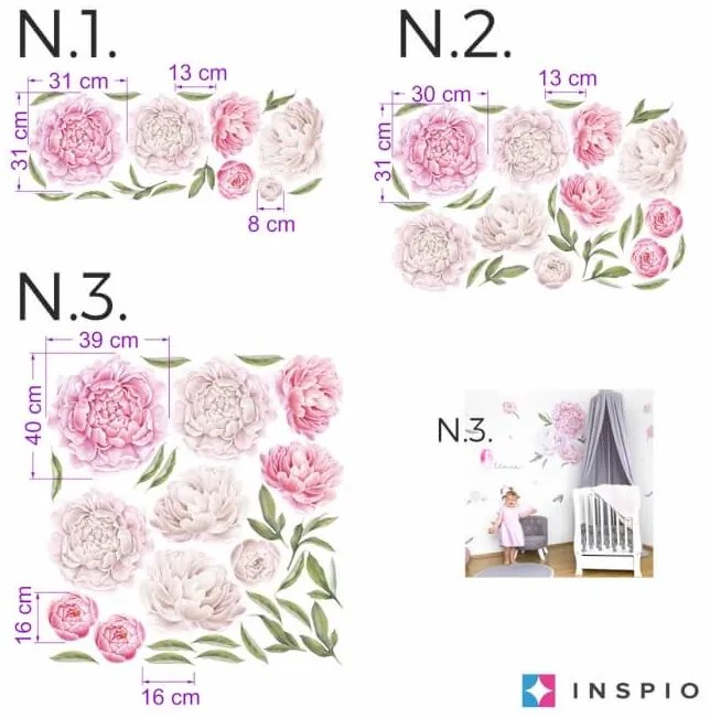 INSPIO Tapet cu flori - Bujori albi