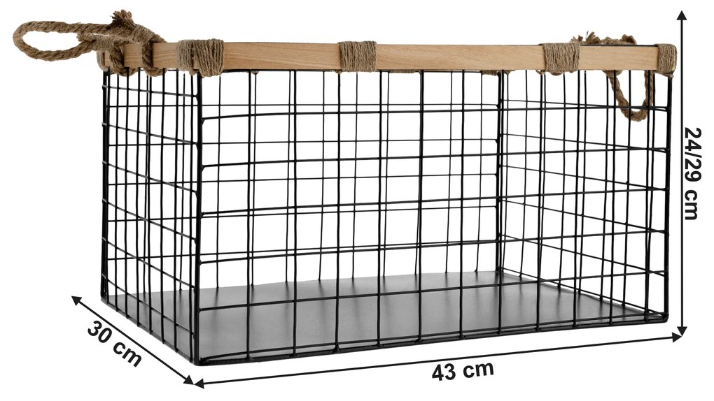 Coş metalic multifuncţional, negru, PANFIL