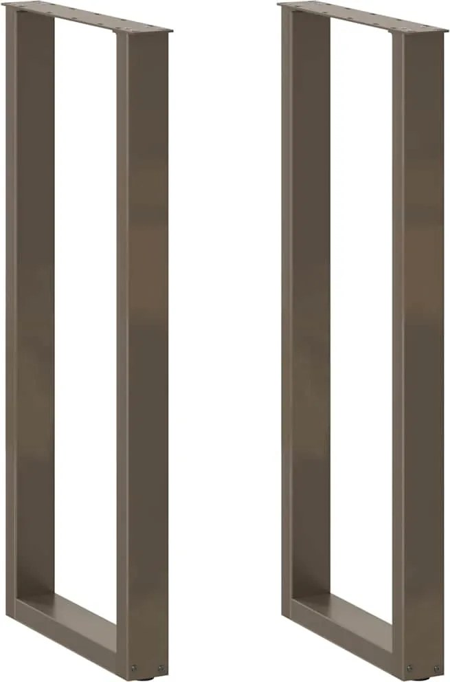 vidaXL Picioare de masă de bar în formă de U, 2 buc., oțel natural, 40 x (110-111) cm