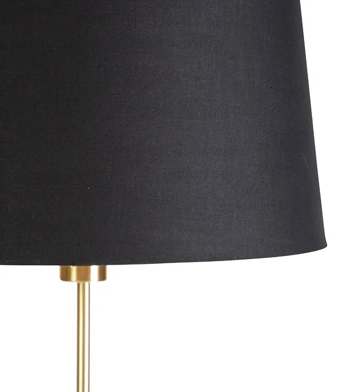 Lampă de podea auriu/alamă cu abajur negru 45 cm reglabil - Parte