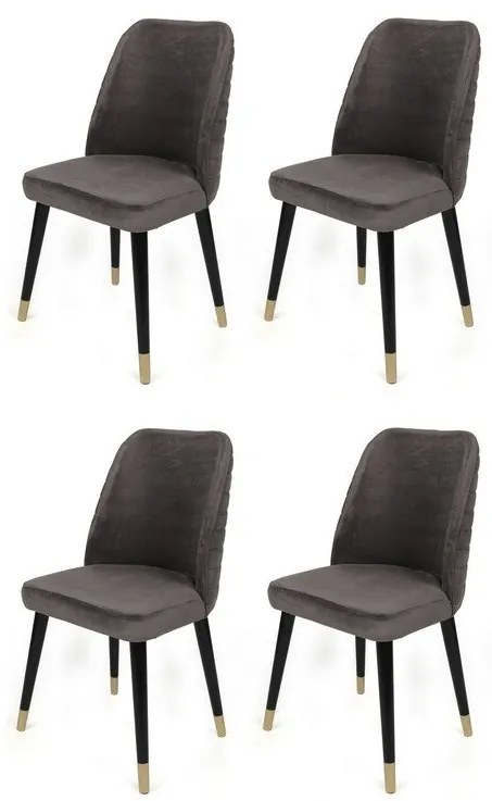 Set de scaune de sufragerie Hugo Anthracite and Black, 4 buc.