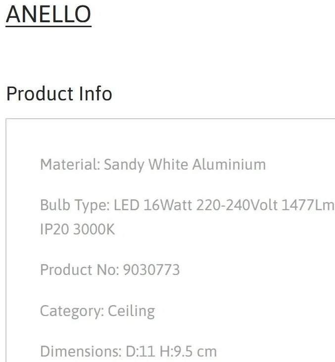 Spot LED aplicat diametru 11cm ANETO alb, NVL-9030773