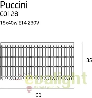 Lustra aplicata / Plafoniera design elegant diam.60cm Puccini C0128 MX