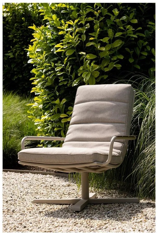 Fotoliu de grădină grej din metal/capitonat Coosa – WOOOD