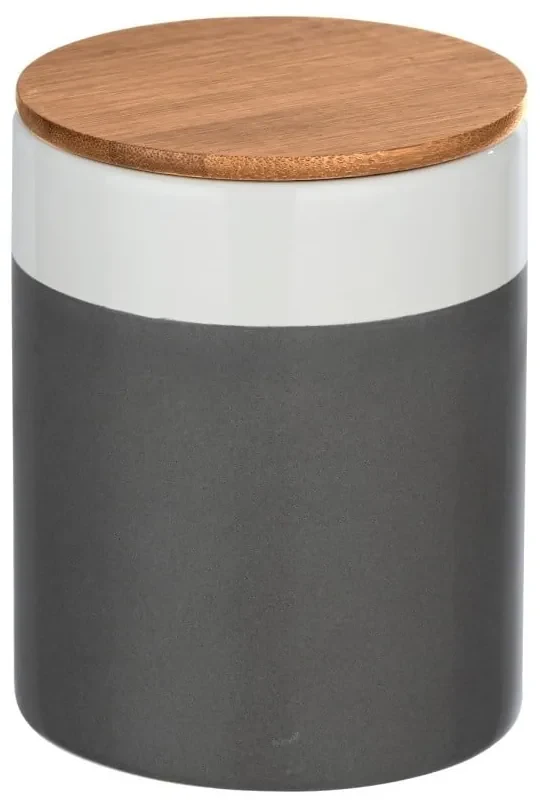 Cutie depozitare din ceramică cu capac din bambus Wenko Malta, 950 ml