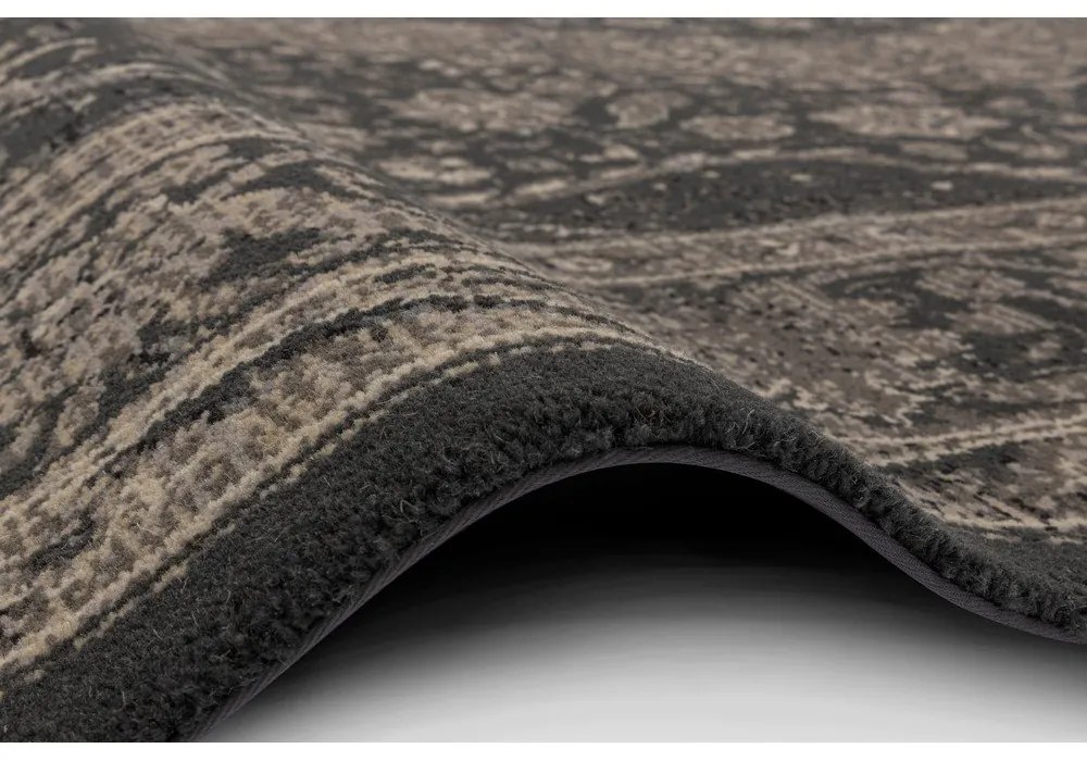 Covor gri închis din lână 100x180 cm Zana – Agnella