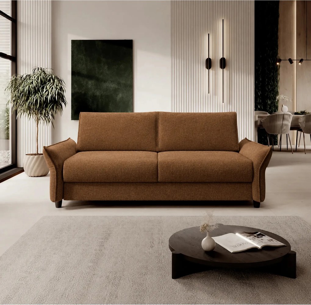 Canapea extensibila CANTO 160, stofa maro - Rosario 472, 218x106x82 cm
