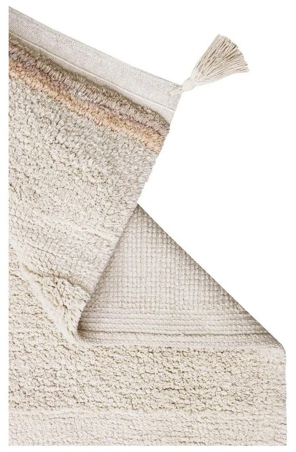 Covor crem lavabil/țesut manual din bumbac 140x200 cm Bloom Natural – Lorena Canals