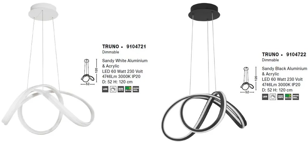 Lustra LED suspendata design modern TRUNO neagra NVL-9104722