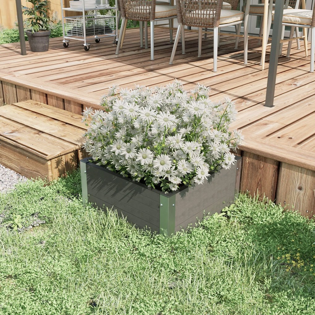 Outsunny Kit de Jardinieră Înaltată de Exterior cu Bază Deschisă și Colțuri din Aluminiu, Perfect pentru Cultivarea în Curte | Aosom Romania