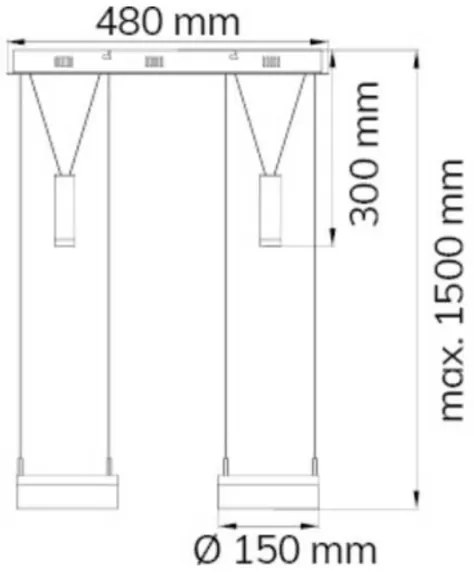 Lustră LED dimabilă pe cablu 2xLED/7,5W/230V + 2xLED/1W Wofi 7263.04.54.6000