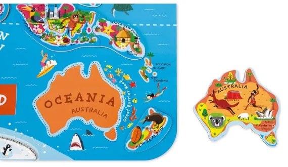 Janod - Hartă magnetică a lumii în limba engleză