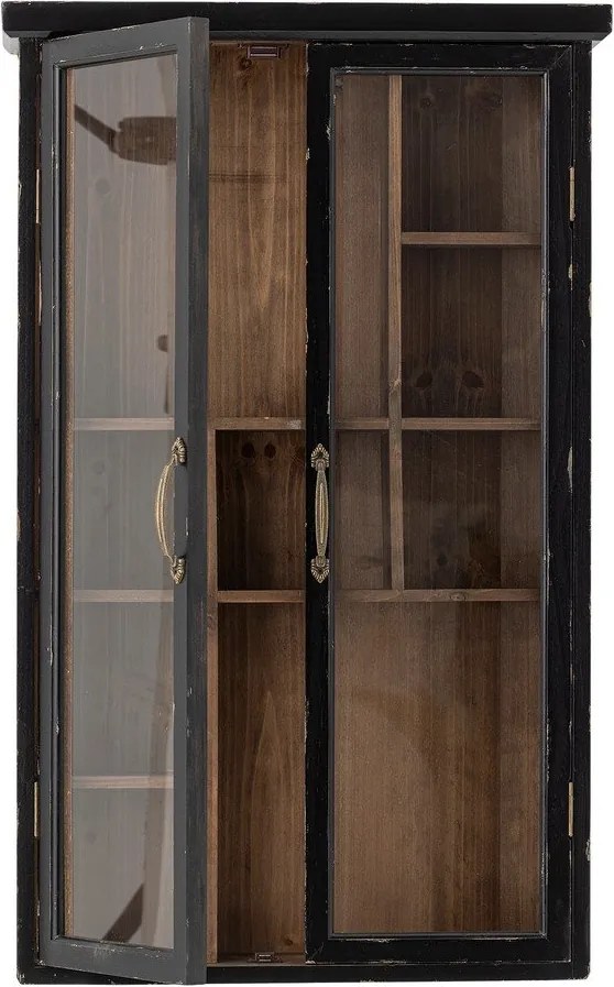 Vitrină neagră din lemn de brad suspendată 50x80x14 cm Hazem – Bloomingville
