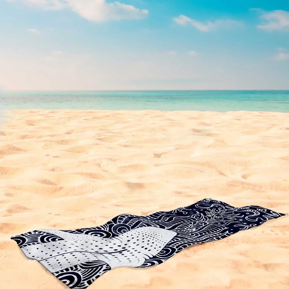 Prosop de plajă albastru închis 90x180 cm Shark – DecoKing